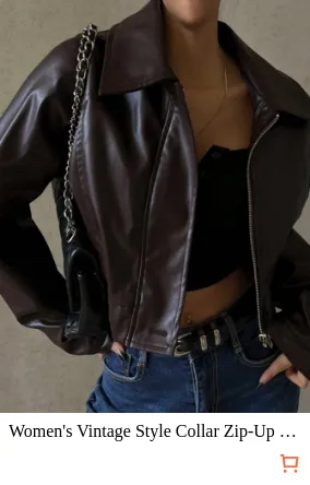 Women s Vintage Style Collar Zip...