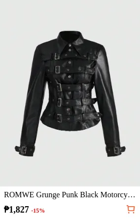 ROMWE Grunge Punk Black Motorcycle...