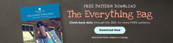 Free pattern download: The everything bag. Valid 8/25/2026, subject to change. Check back daily through the 28th for more free patterns. 