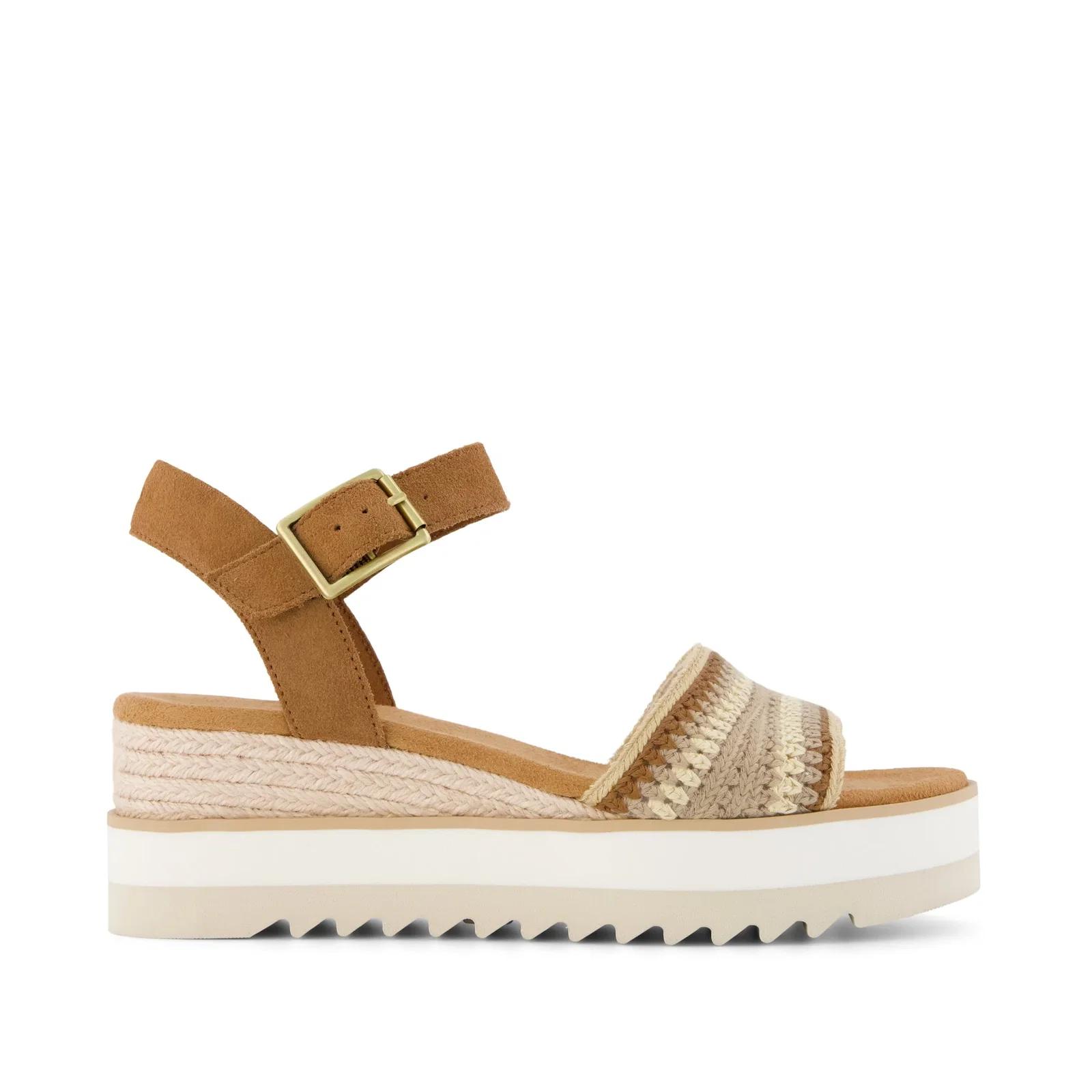 Womens Diana Wedge Sandal Almond Crochet - 5 
