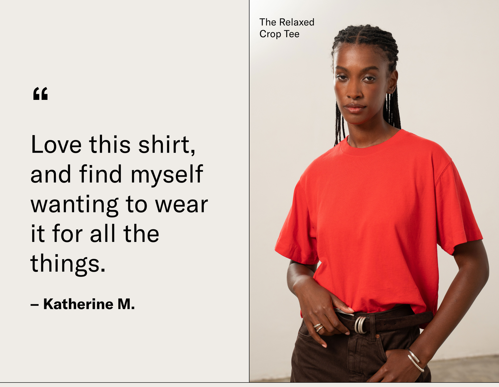 The relaxed crop tee Samba Red