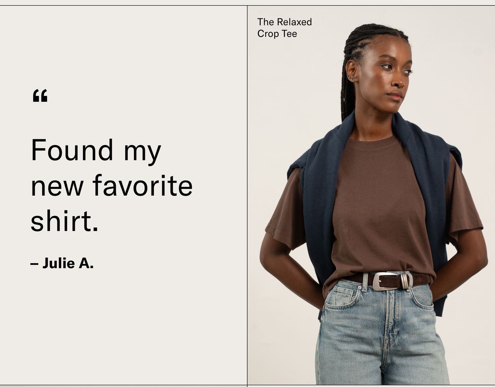 The relaxed crop tee Coffee Bean