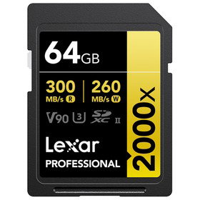 Lexar GOLD Series Professional 2000x UHS-II SDXC Memory 64GB Card