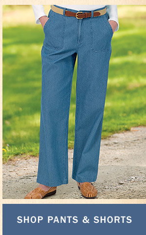 Shop Pants & Shorts. Women's Wide-Leg Cotton Denim Pants