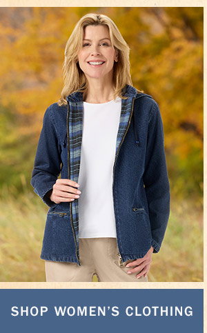 Shop Women's Clothing. Women's Flannel-Lined Denim Jacket