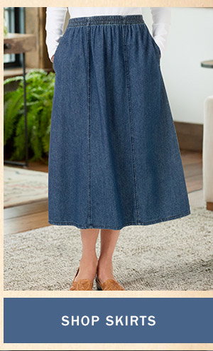 Shop Skirts. Classic Six-Gore Cotton Denim Skirt