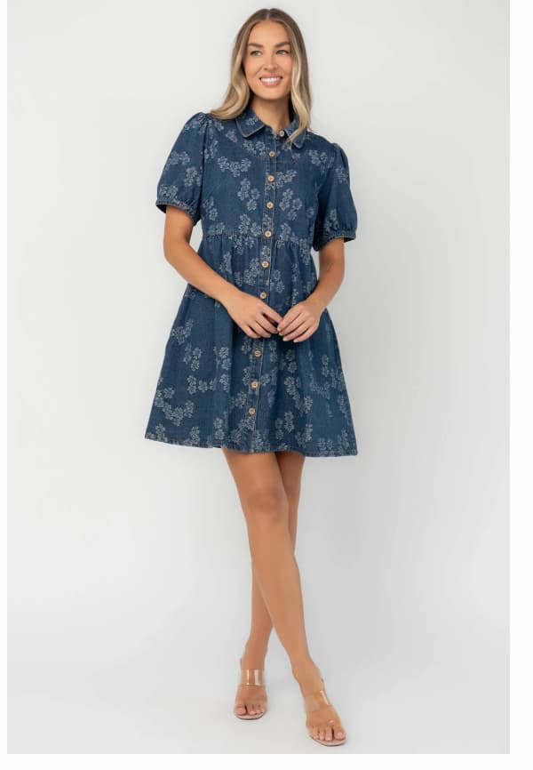 Tiff Button Up Short Dress