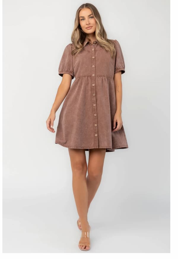 Tiffany Button Up Short Dress