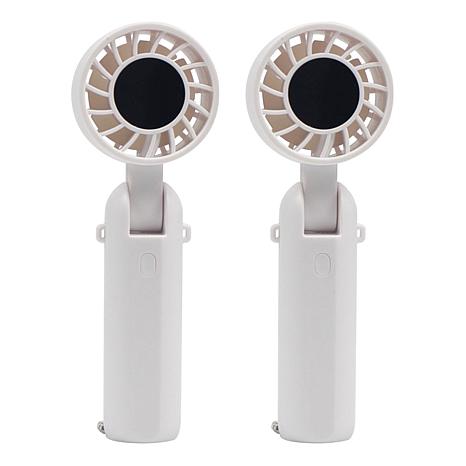 Living Glow 2pk Rechargeable Mini Clip Fan with Charging Block