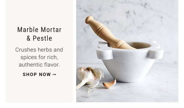 Marble Mortar & Pestle - Crushes herbs and spices for rich, authentic flavor. - shop now