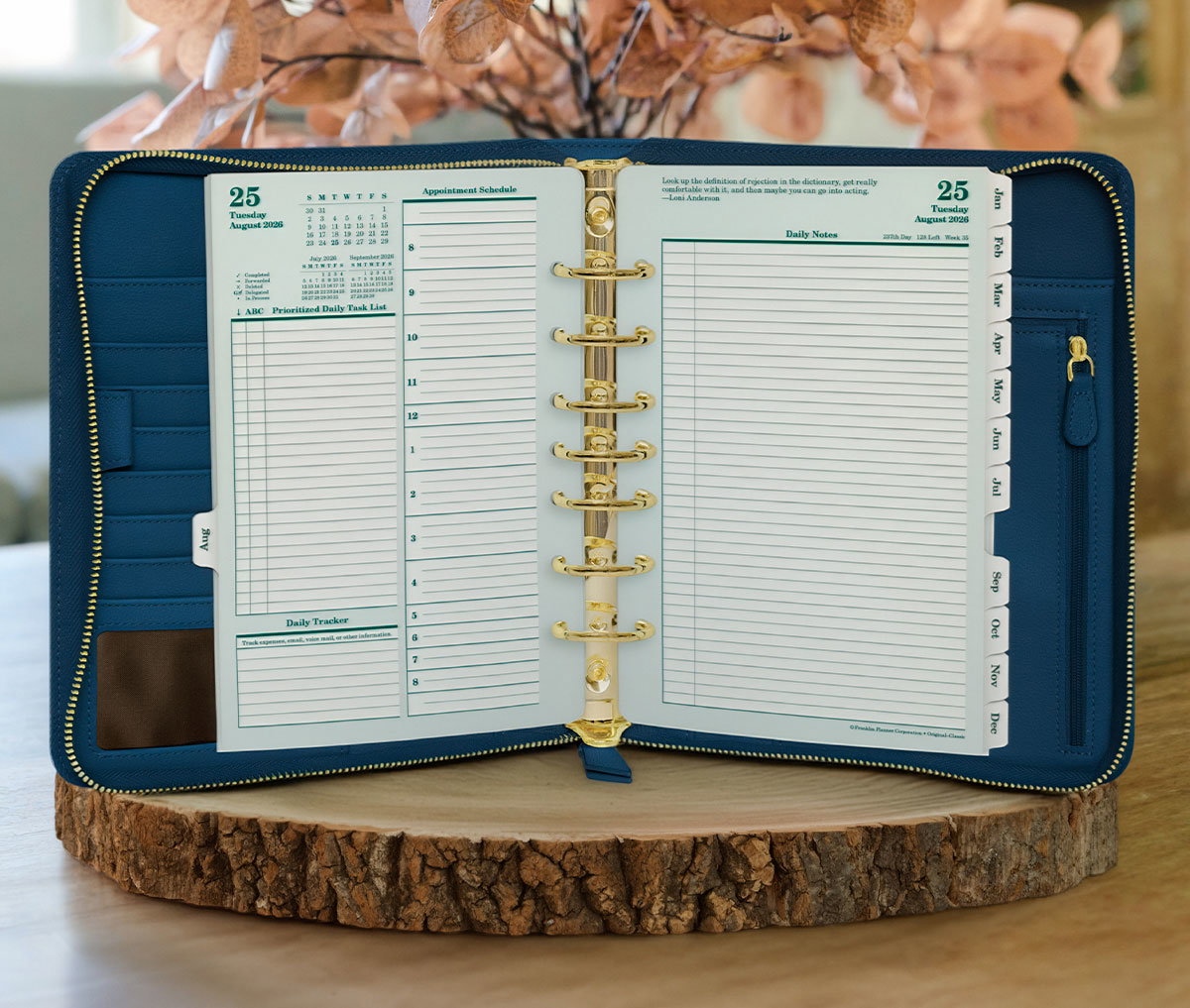 Picture of planner in a binder.