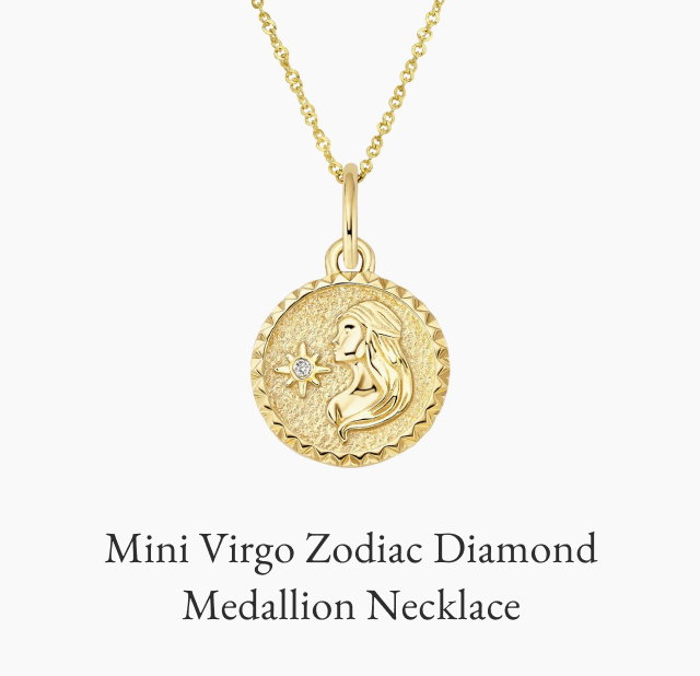 Mini Virgo Zodiac Diamond Medallion Necklace