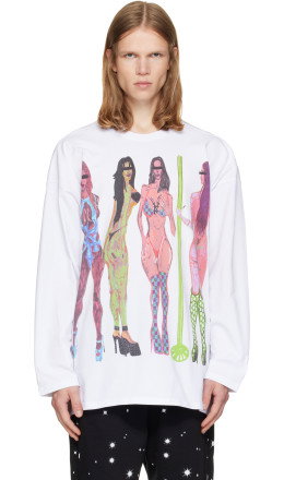 White ML Lapdance Long Sleeve T-shirt