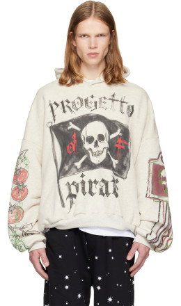 Beige & Gray Mi Pirate Hoodie