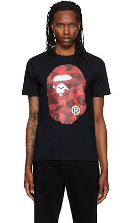 Black Color Camo Big Ape Head T-shirt