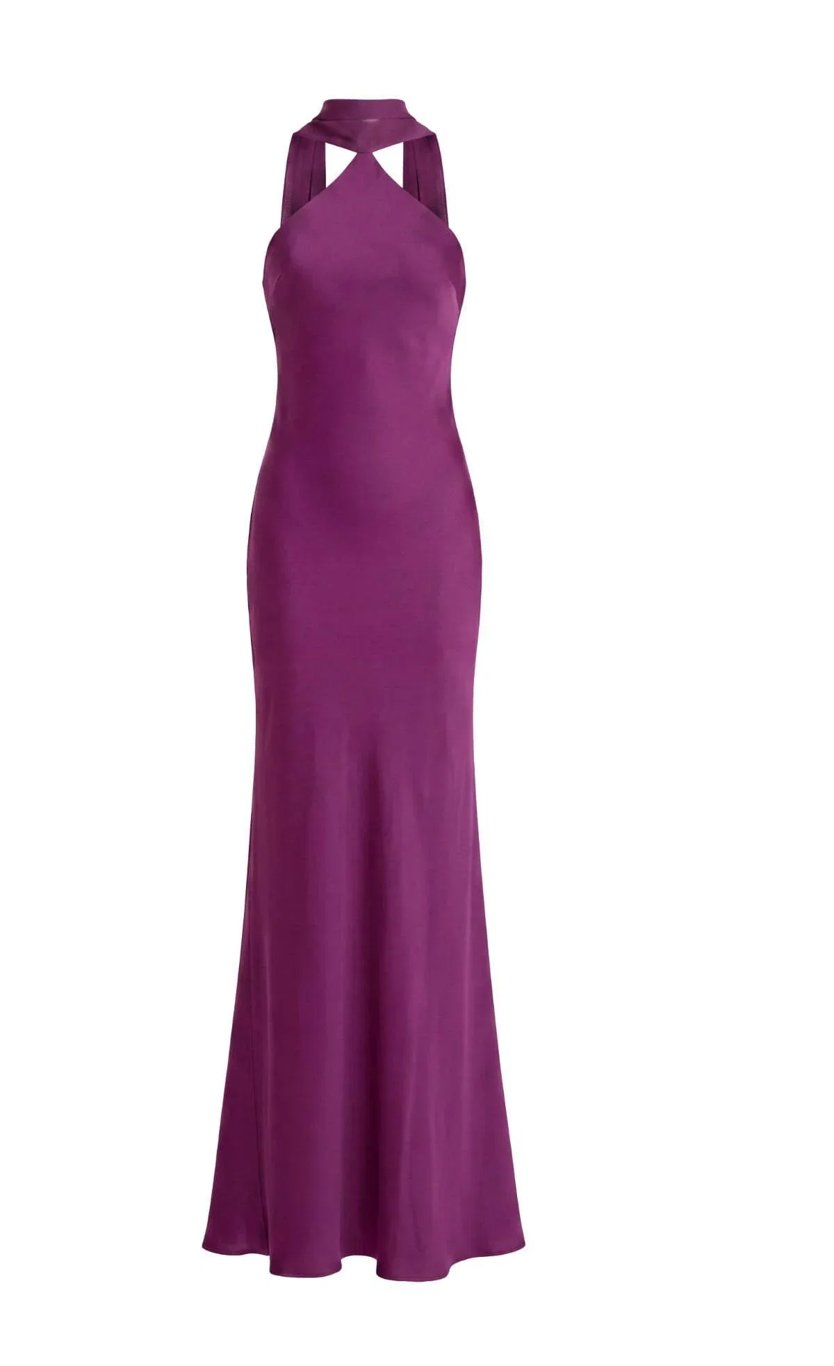 Halter Scarf Satin Maxi Dress