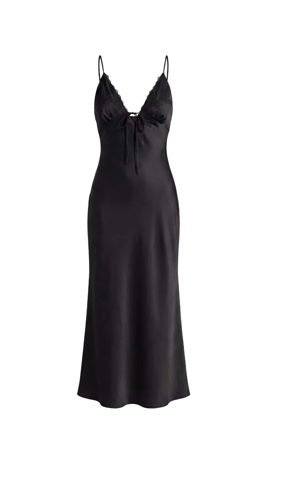 Lace Satin Maxi Dress