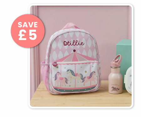 Personalised Harlequin Carousel Medium Backpack