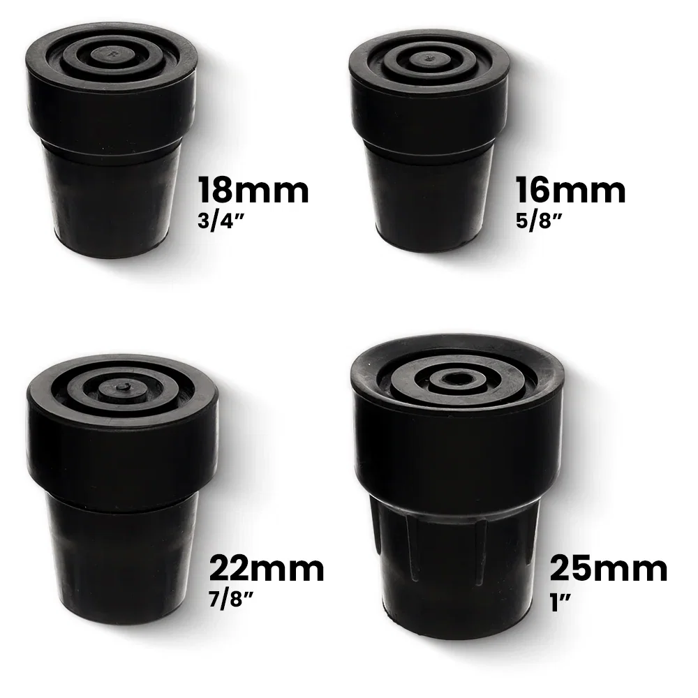 Image of High-Quality Black Rubber Tip: Steel Insert, Choose Size