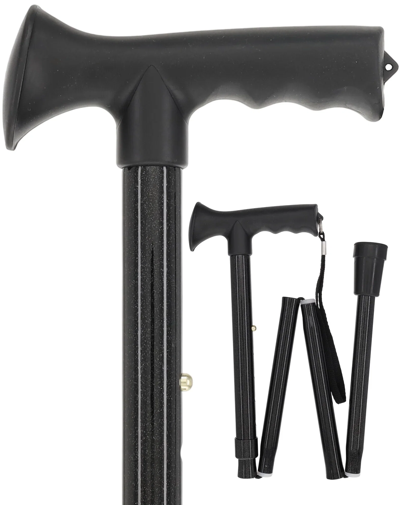 Image of Comfort Grip Black Adjustable Folding Walking Cane