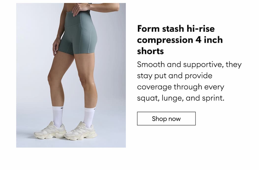 Form stash hi-rise compression 4-inch shorts | Shop now 
