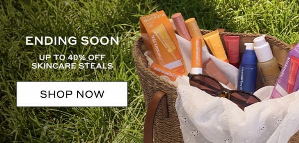 ENDING SOON. UP TO 40% OFF SKINCARE STEALS