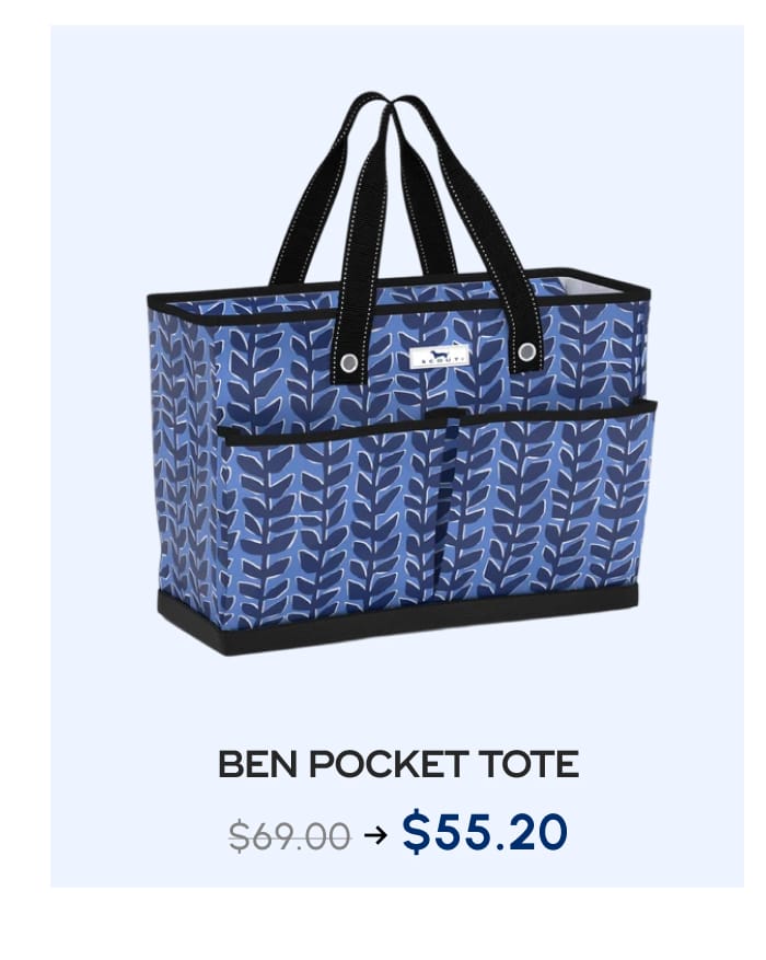 BEN POCKET TOTE. $69.00 → $55.20