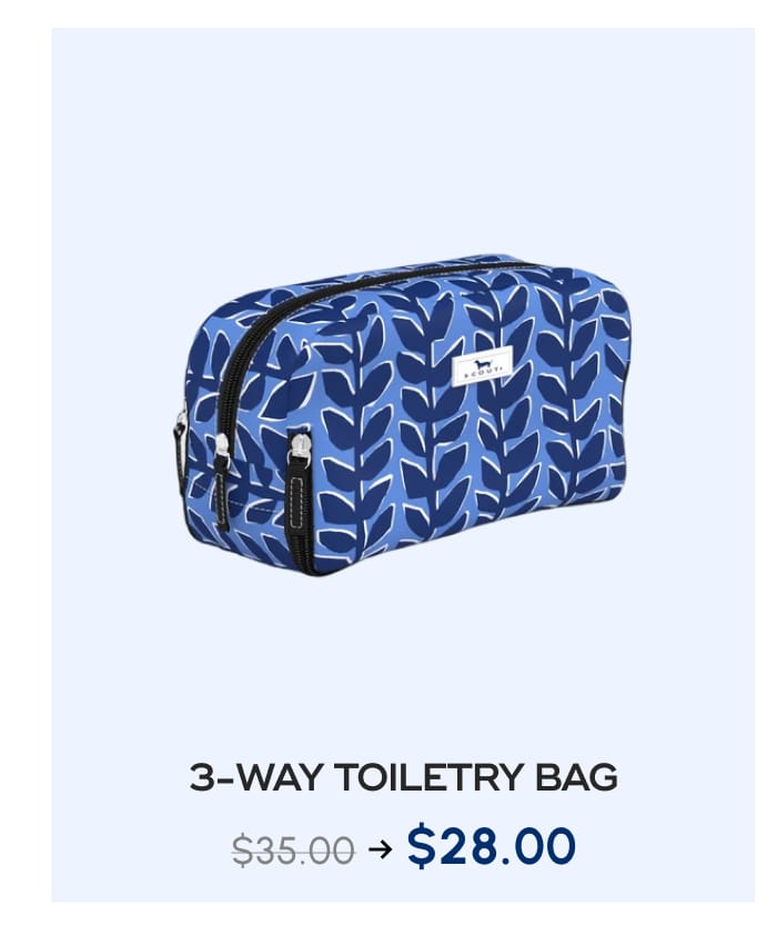 SCOUT. 3-WAY TOILETRY BAG. $35.00 → $28.00