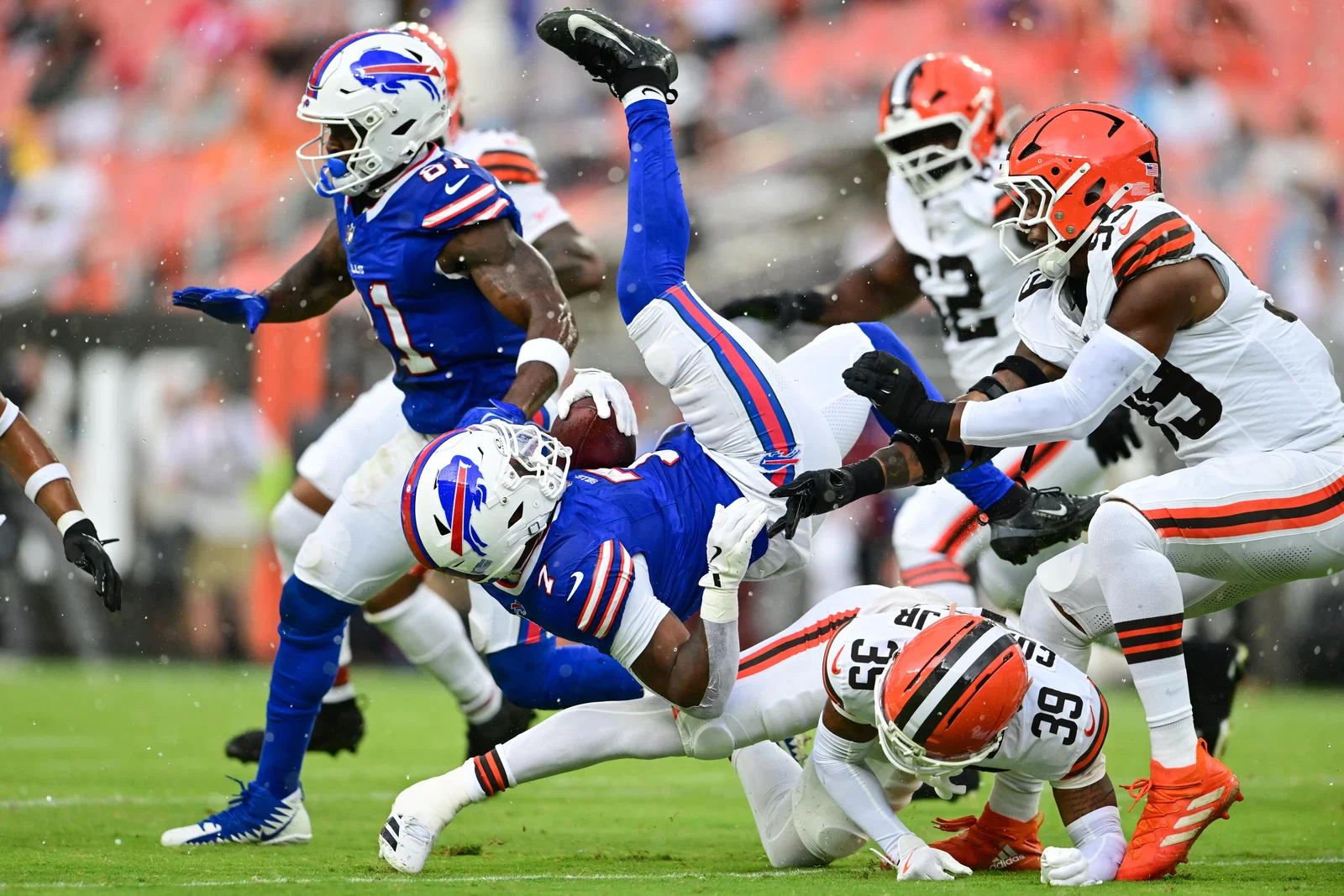 NFL players during a game