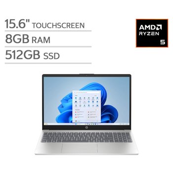 HP 15.6-inch Touchscreen Laptop with AMD Ryzen 5 Processor