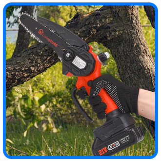 Mini Rechargeable Chainsaw with Batteries by LivingSURE™