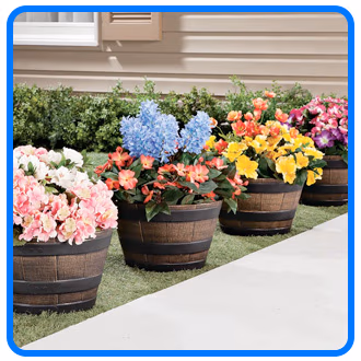 Barrel Planters, Set of 4