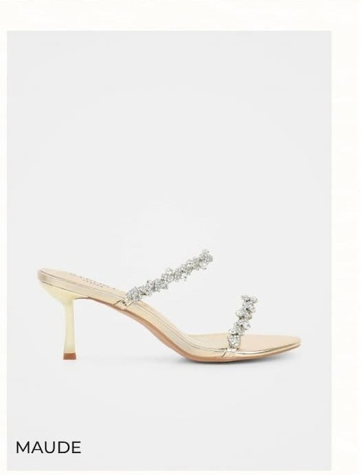 Maude gold diamante slip on shoe