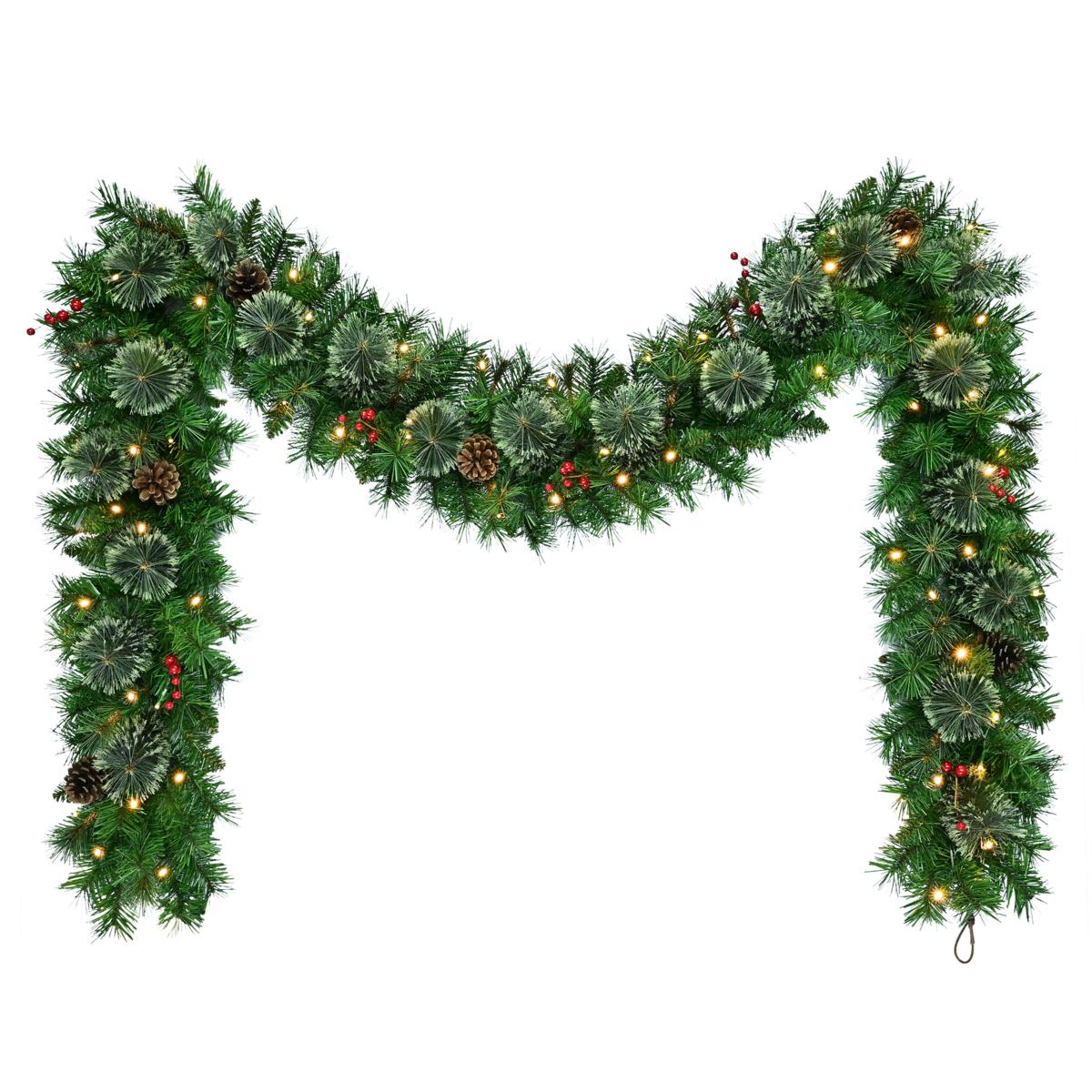 Puleo International 9 ft x 10" Pre-Lit Artificial Pine Garland