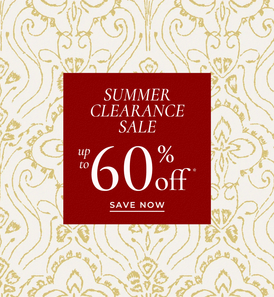 Gif image showing various Tempaper clearance wallpaper prints. Text box overlay "Summer Clearance Sale. up to 60% off* Save Now"