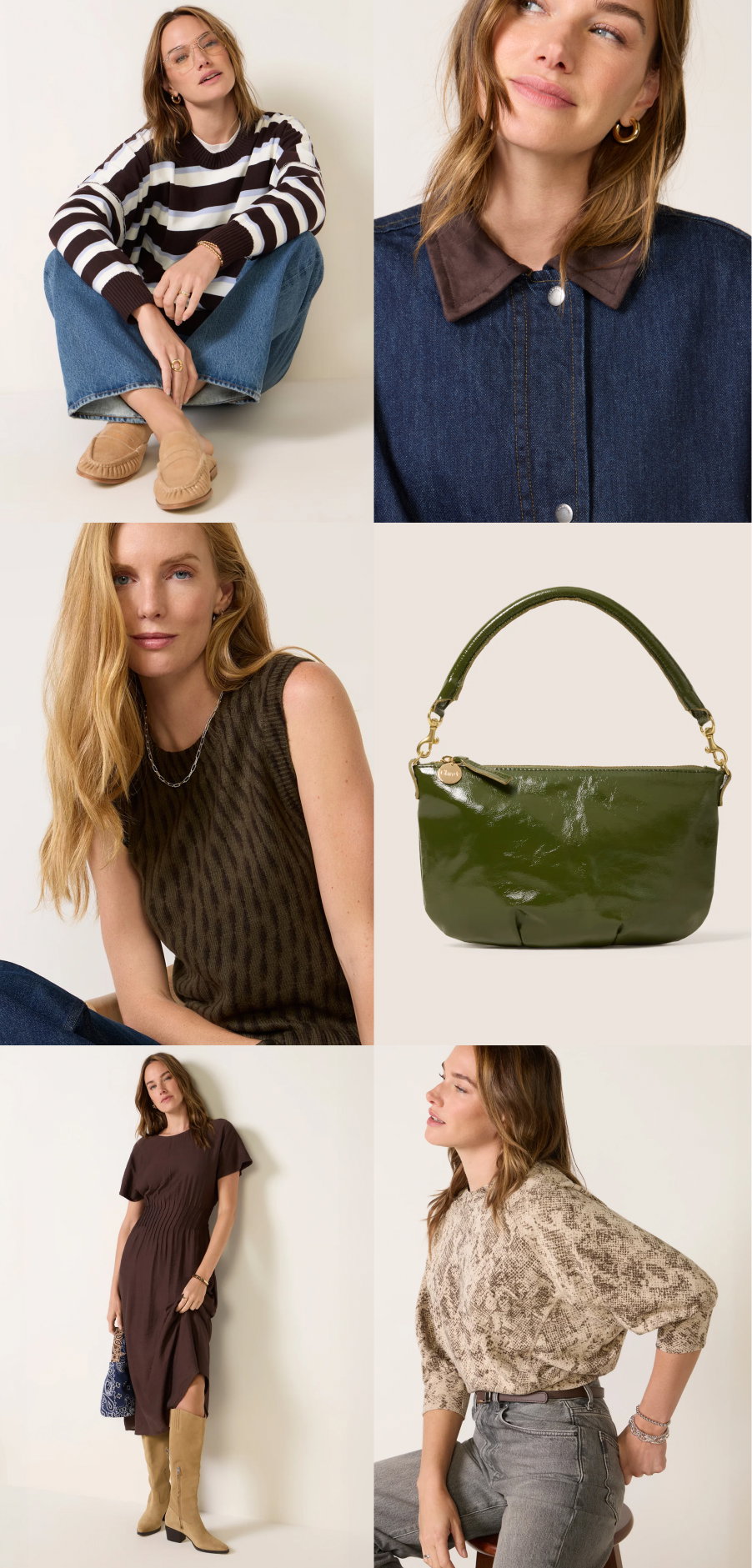 Grid of images of new fall fashion from EVEREVE.