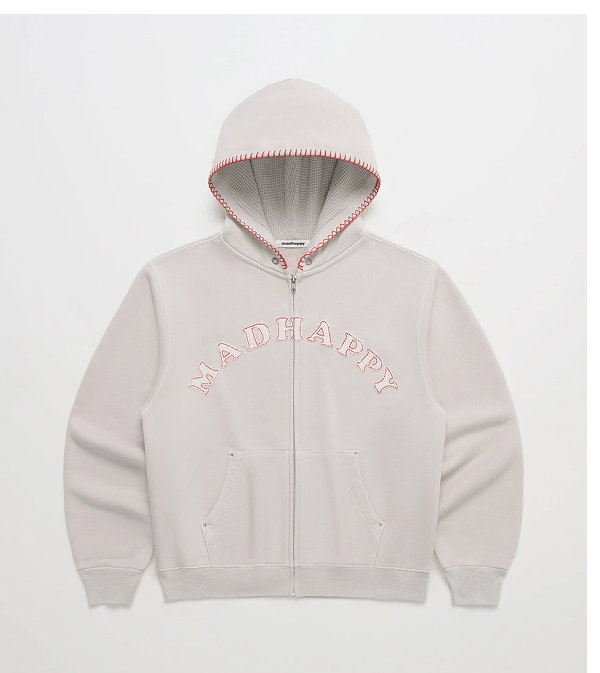 Washed Cooper Applique Zip Up - Dusty