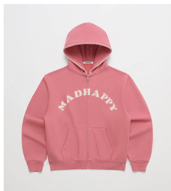 Washed Cooper Applique Zip Up - Rosehip