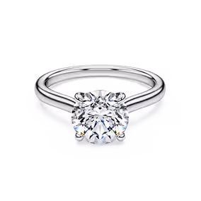 Eternity solitaire ring, Lab-grown diamonds 2 ct tw, Round shape, 14K white gold