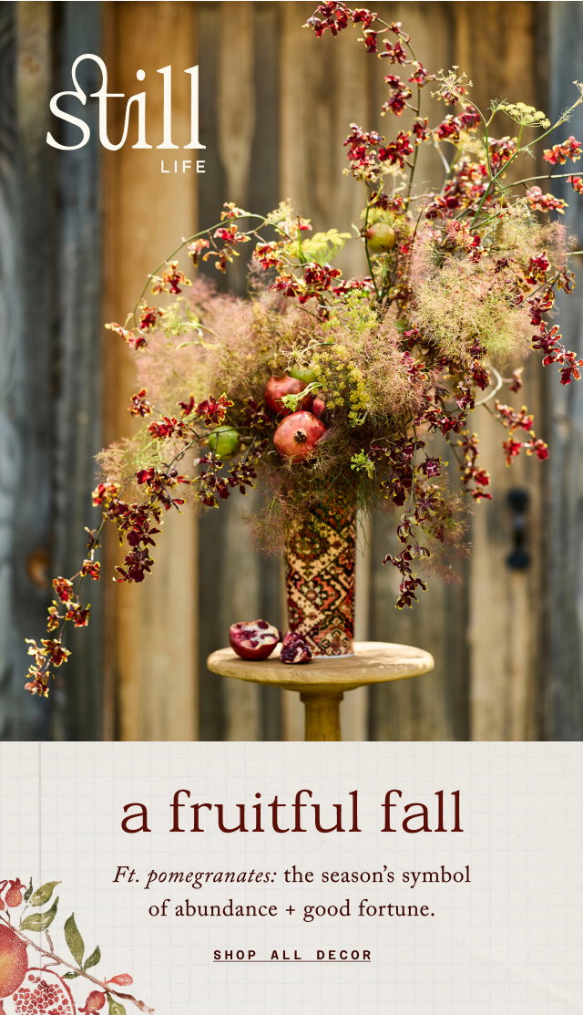 still life. a fruitful fall. shop all decor.
