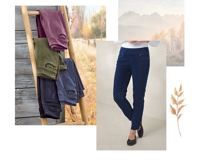 Knit Denim Mid Rise Slim Leg Ankle Jean
