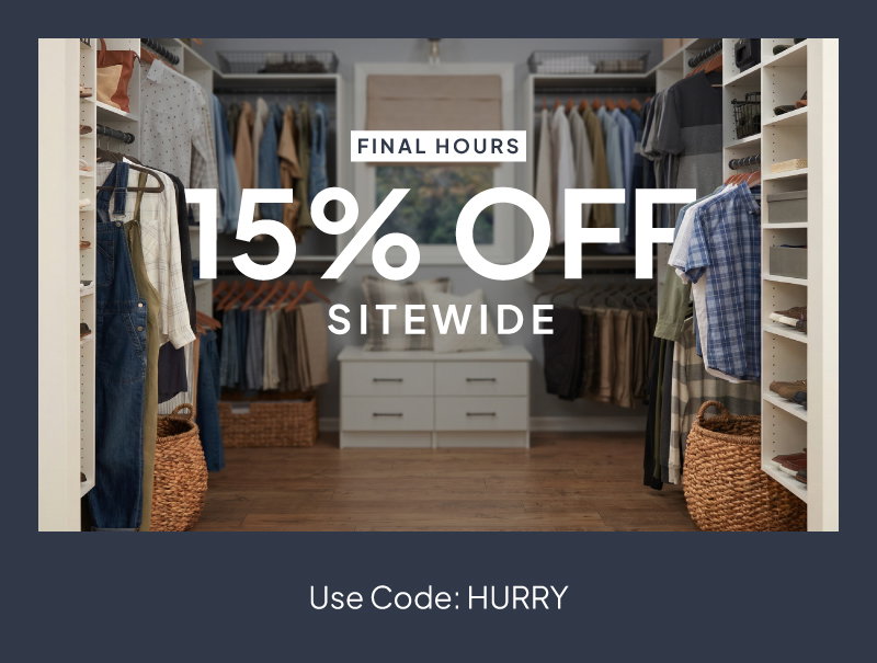 Final hours! 15% off sitewide. Use code: HURRY