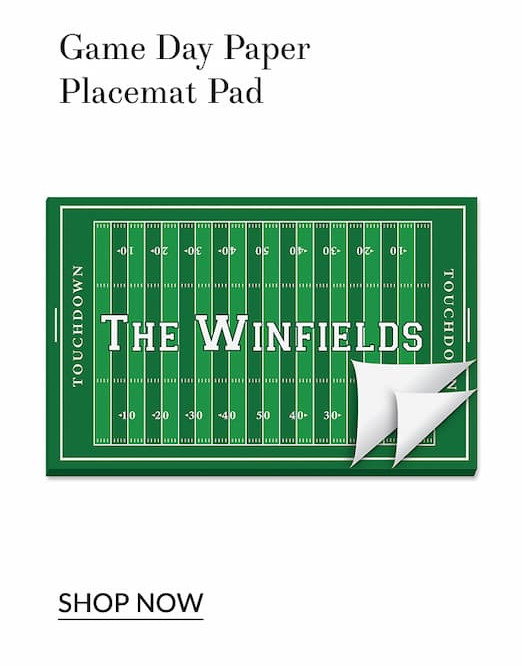 Game day paper placemat pad