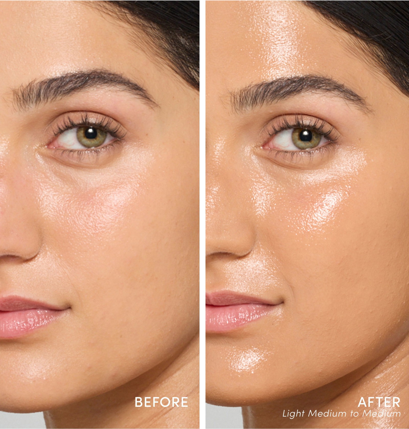 before and after image of Glow Fixation 
