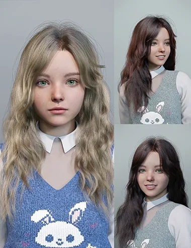 dForce Loose Long Curls Hair for Genesis 9