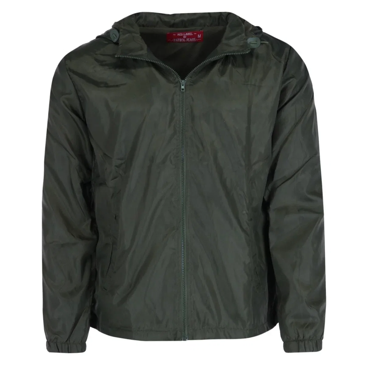 Image of CTM® Men's Solid Color Water Resistant Hooded Zip Up Winderbreaker Jacket