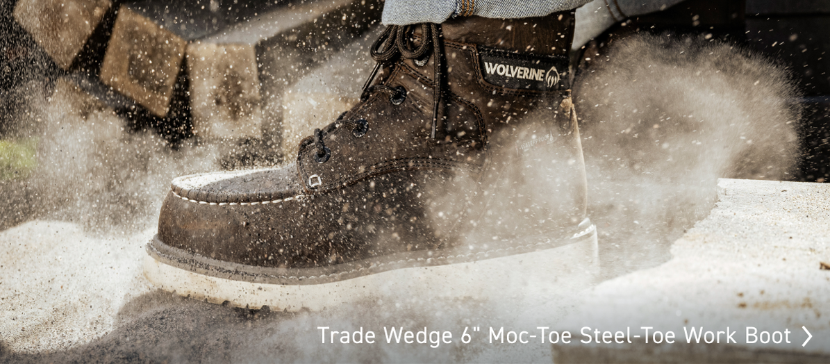 Wolverine - Trade Wedge 6-inch Moc-Toe Steel-Toe Work Boot.