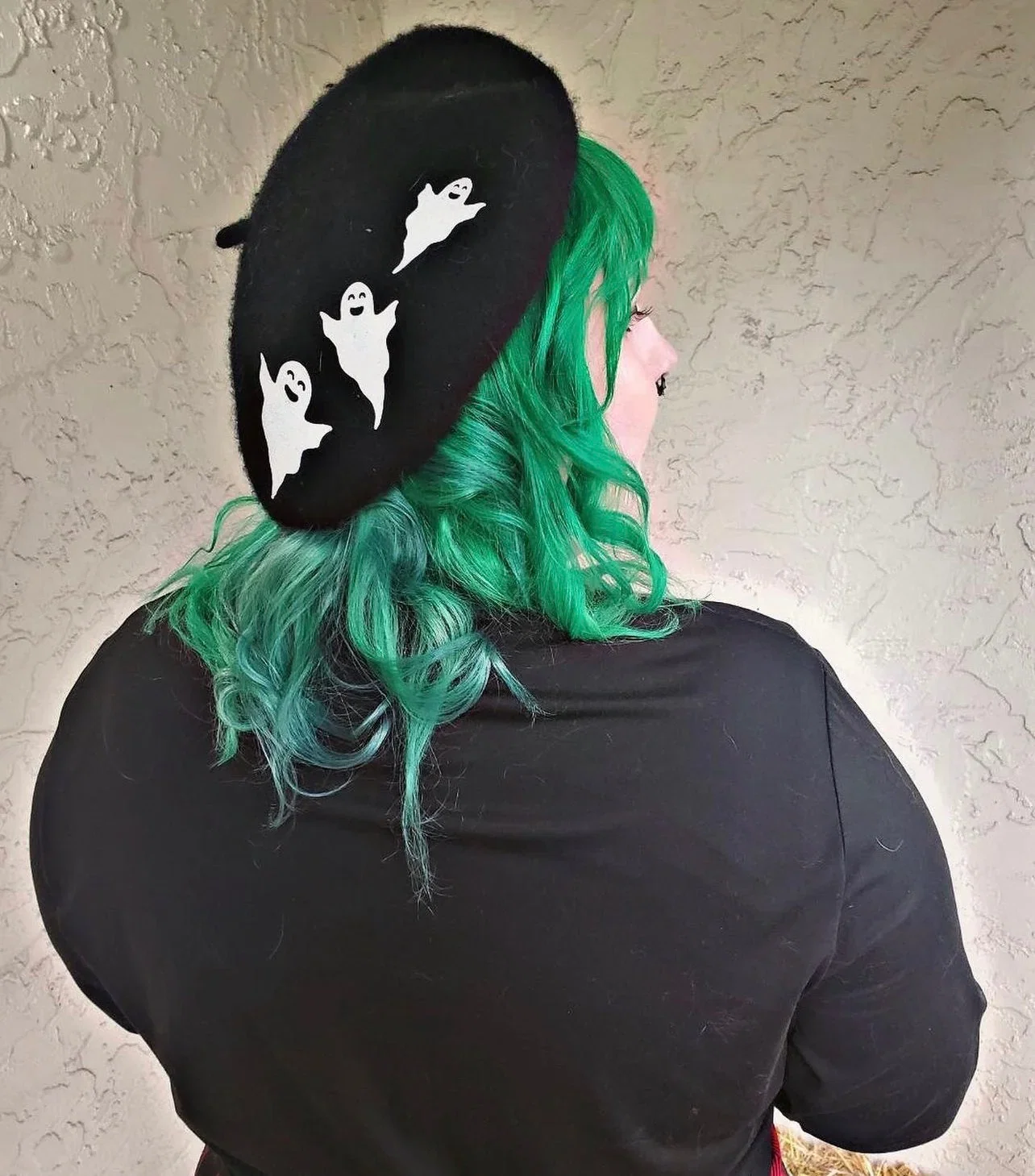 Vegan Felt Beret - Black - Ghosts