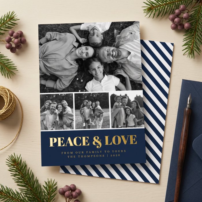 A foil Christmas card