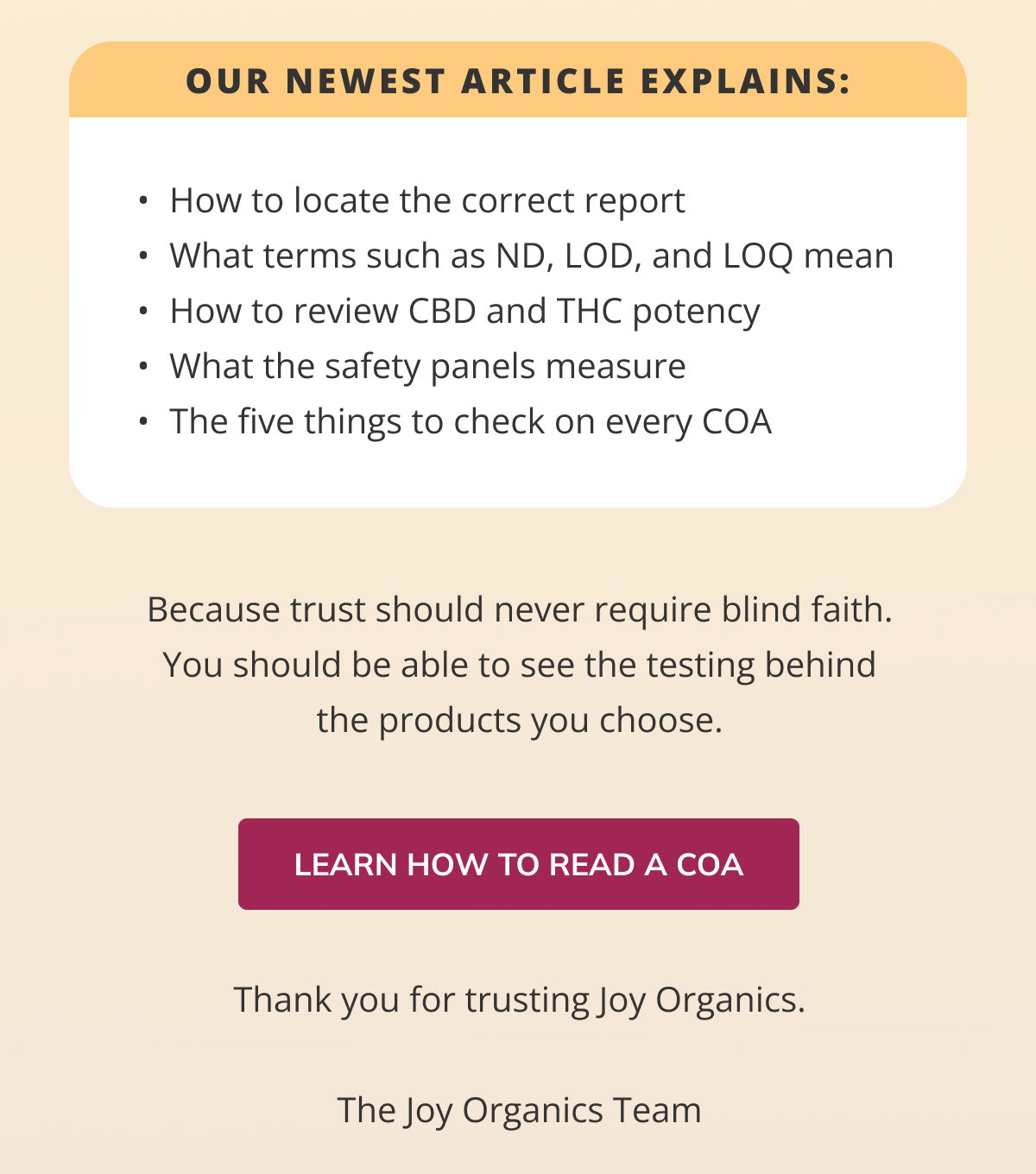 Learn How to Read a COA